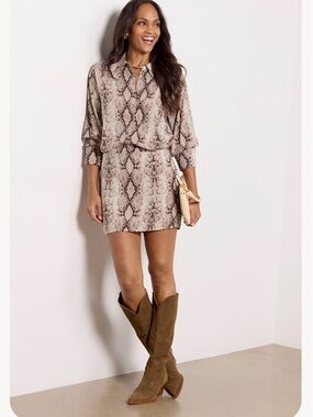 Pistola Knox Snake Print Shirt Dress NWT Sz L